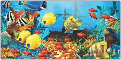 Jagvii 60 cm Life on sea level,Floor sticker Self Adhesive Sticker(Pack of 1)
