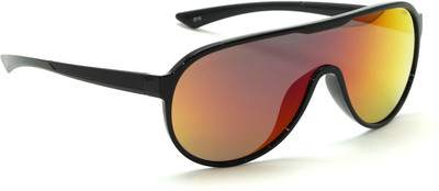 IDEE Aviator, Wrap-around Sunglasses(Red, Yellow)