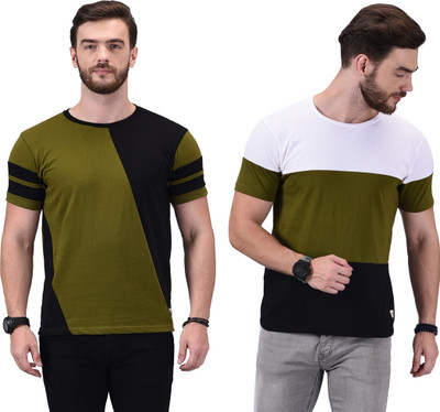 Wrath Colorblock Men Round Neck Multicolor T-Shirt