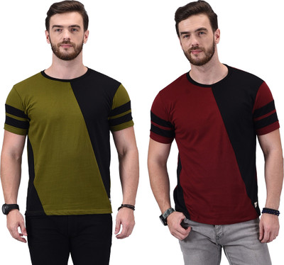 Wrath Colorblock Men Round Neck Multicolor T-Shirt