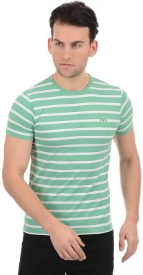Pepe Jeans Striped Men Round Neck Green T-Shirt