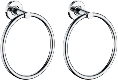 iSTAR New Round Napkin Ring/Towel Ring/Napkin Holder/Towel Hanger(Silver Chrome) - Pack of 2 Silver Towel Holder(Stainless Steel)