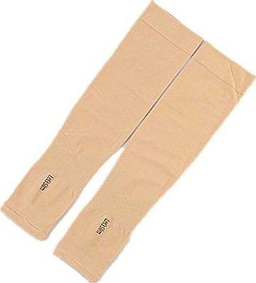 aksmit Cotton Arm Sleeve For Men & Women(Free, Beige)