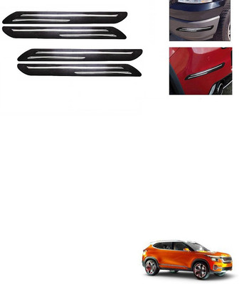 XZRTZ Plastic Car Bumper Guard(Black, Silver, Pack of 4, Hyundai, Verna)