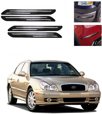 XZRTZ Plastic Car Bumper Guard(Black, Silver, Pack of 4, Hyundai, Sonata)