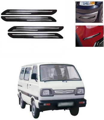 XZRTZ Plastic Car Bumper Guard(Black, Silver, Pack of 4, Maruti, Omni)