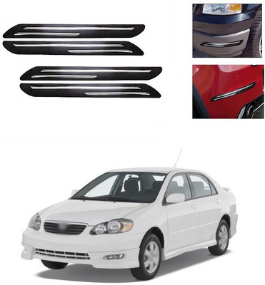 XZRTZ Plastic Car Bumper Guard(Black, Silver, Pack of 4, Toyota, Corolla)