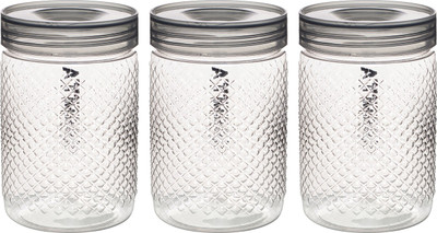 Aarushi Plastic Grocery Container  - 500 ml(Pack of 3, Clear)