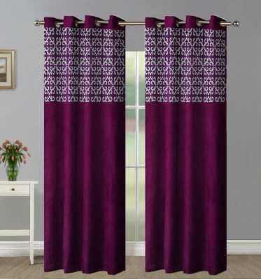 Home Candy 274 cm (9 ft) Polyester Room Darkening Long Door Curtain (Pack Of 2)(Solid, Wine)