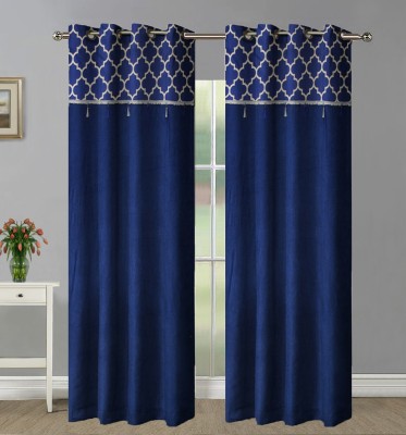 Home Candy 274 cm (9 ft) Polyester Room Darkening Long Door Curtain (Pack Of 2)(Solid, Royal Blue)