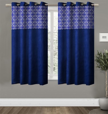 Home Candy 152 cm (5 ft) Polyester Room Darkening Window Curtain (Pack Of 2)(Solid, Royal Blue)