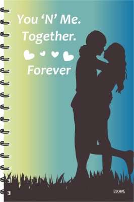 ESCAPER You Me Together Forever Designer Diary Notebook Notepad A5 Diary Ruling 160 PagesMulticolor