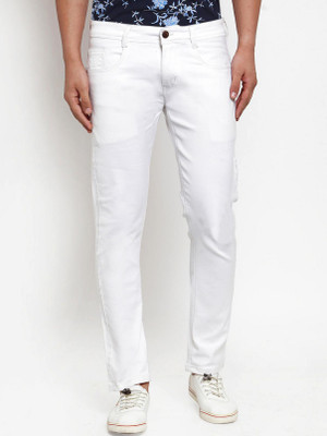 Masterly Weft Slim Men White Jeans