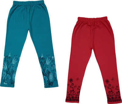 Indistar Capri For Girls Casual Printed Cotton Blend(Multicolor Pack of 2)