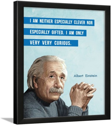 Albert Einstein Motivational Quotes Frame Paper Print(13.5 inch X 10.5 inch)