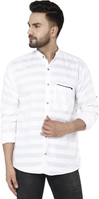 FUBAR Men Striped Party White Shirt