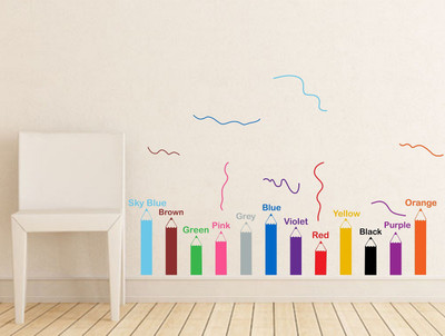 Littlebuds 140 cm Colors Pencil Removable Sticker(Pack of 1)