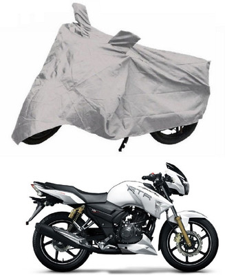 Autoaces Two Wheeler Cover for TVS(Apache RTR 180, Silver)