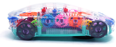 SALEOFF Transparent Musical Concept Racing Car with 3D Flashing LED Lights for Kids-353(Multicolor)