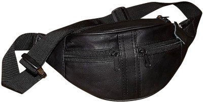 Style 98  Multipurpose Bag Black Pure Leather Stylish Waist/Multipurpose Bag  (Black) waist bag(Black)