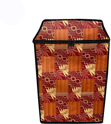 JM Homefurnishings Top Loading Washing Machine  Cover(Width: 55 cm, Brown, Black)