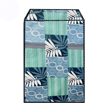 JM Homefurnishings Front Loading Washing Machine  Cover(Width: 71 cm, Ligh Blue, Black)