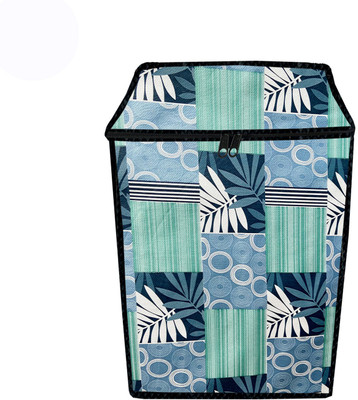 JM Homefurnishings Top Loading Washing Machine  Cover(Width: 67 cm, Ligh Blue, Black)