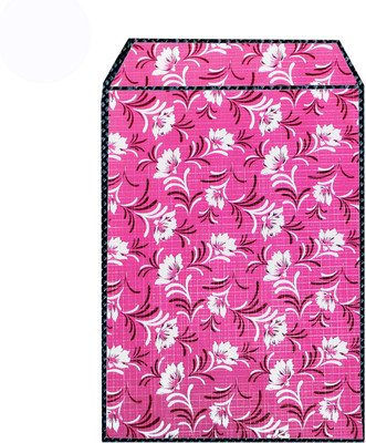JM Homefurnishings Front Loading Washing Machine  Cover(Width: 74 cm, Pink, White)