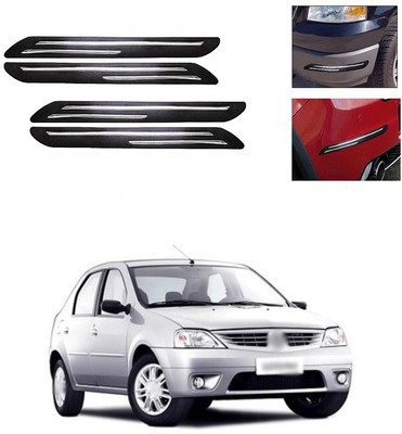 XZRTZ Plastic Car Bumper Guard(Black, Silver, Pack of 4, Mahindra, Logan)