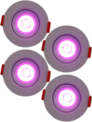 D'Mak LED Ceiling COB Spot Light - 3 Watt - Round - Red (Pack Of 04) | 3w cob Light || led Lights for Decoration | Recessed Ceiling Light Ceiling Lamp(White)