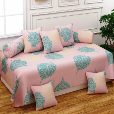 CASTIQA Polycotton Abstract Diwan Set(Pink)