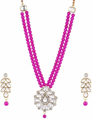 CATALYST Alloy Gold-plated Pink Jewellery Set(Pack of 1)