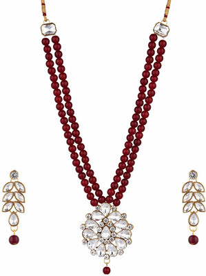 CATALYST Alloy Gold-plated Maroon Jewellery Set(Pack of 1)