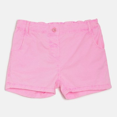 MINI KLUB Short For Girls Casual Solid Pure Cotton(Multicolor, Pack of 1)