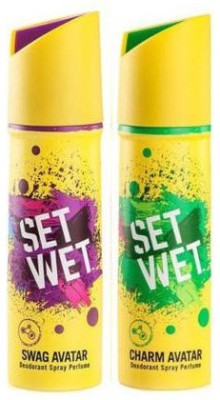 SET WET Super Combo OF CHARM AVATAR & SWAG AVATAR Deodorant Spray  -  For Men(300 ml, Pack of 2)