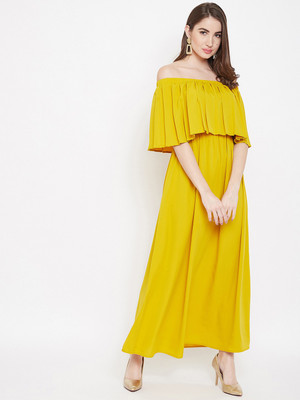 Berrylush Women Maxi Yellow Dress