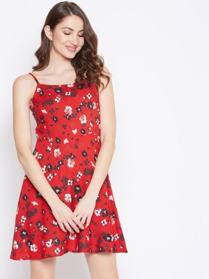 Berrylush Women Fit and Flare Red Dress