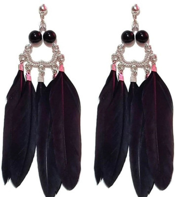 Weariton Light Weight Party Wear Earrings Feather Earrings Tassel Earrings Metal Drops & Danglers, Tassel Earring