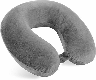 Shriek Velvet U Shape Micro Fiber Neck Rest Comfortable Travel Neck Pillow - Grey Neck Pillow(Grey)