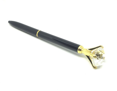 SMART WORLD Diamond Top BLACK colour body Unique & ROYAL Ball Pen(Ink Color - Blue)