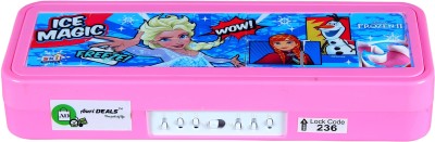 AneriDEALS 1 Disney Princess Art Plastic Pencil Box(Set of 1, Pink)
