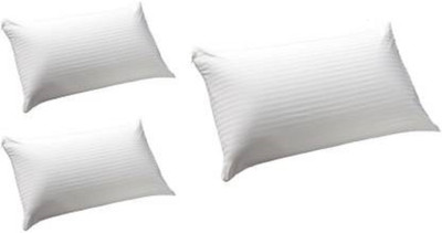 GKM Microfibre Solid Sleeping Pillow Pack of 3(White)