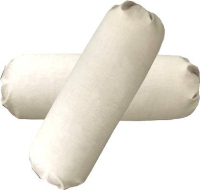 Swikon star Microfibre Bolster Pack of 2 Solid(White)