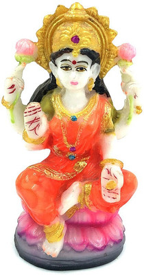 Deep Ganesh Arts Goddess Laxmi Decorative Showpiece  -  10 cm(Polyresin, Multicolor)