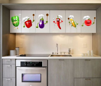 VCREATE DECOR 58 cm VEGETABLES Removable Sticker(Pack of 6)