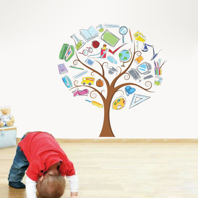 STICKER STUDIO 60 cm Education Tree Reusable Sticker(Pack of 1)