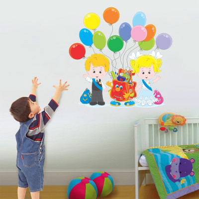 STICKER STUDIO 56 cm Baloons & kids Reusable Sticker(Pack of 1)
