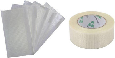 Dinetic Set of Cricket bat side protection tape with 5 piece of front protection tape Support Tape(White)