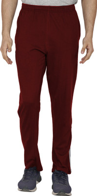 SHELLOCKS Striped Men Maroon Track Pants