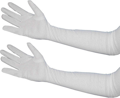 Buyra Cotton Arm Sleeve For Men & Women(Free, White)